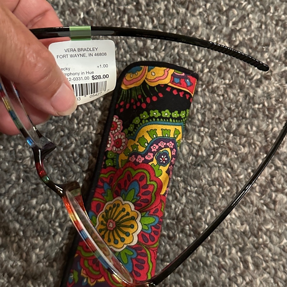 NWT Brand new Vera Bradley Reading Glasses +1.00 w/Floral Case, Symphony in Hue
